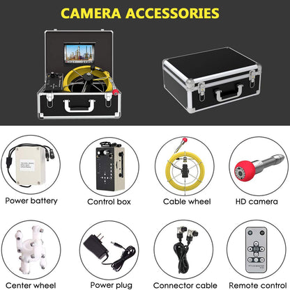 Cámara de alcantarillado, alcantarillado, endoscopio industrial, cable de 164.0 ft, resistente al agua, IP68, cable de serpiente, sistema de vídeo con monitor LCD de 7 pulgadas, 1000TVL Sony CCD DVR grabadora de alcantarillado (50M-DVR)