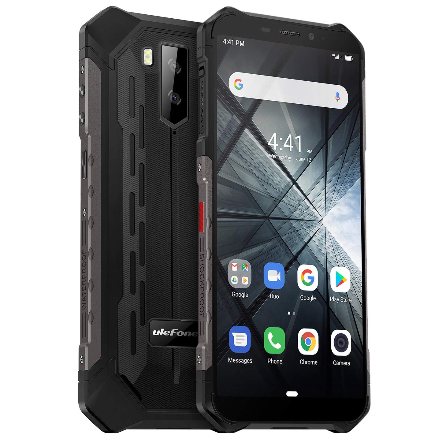 Rugged Cell Phones Unlocked, Ulefone Armor X3 Waterproof Unlocked Cell Phone, Global 3G Dual SIM Android 9.0 2GB+32GB 5.5 inches IPS Dsiplay 5000mAh Battery Dual Cameras Face ID Rugged Phones (Black)