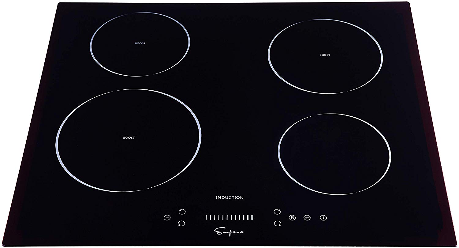 Empava 24" Electric Induction Cooktop with 4 Booster Burners Smooth Surface Black Tempered Glass EMPV-IDC24