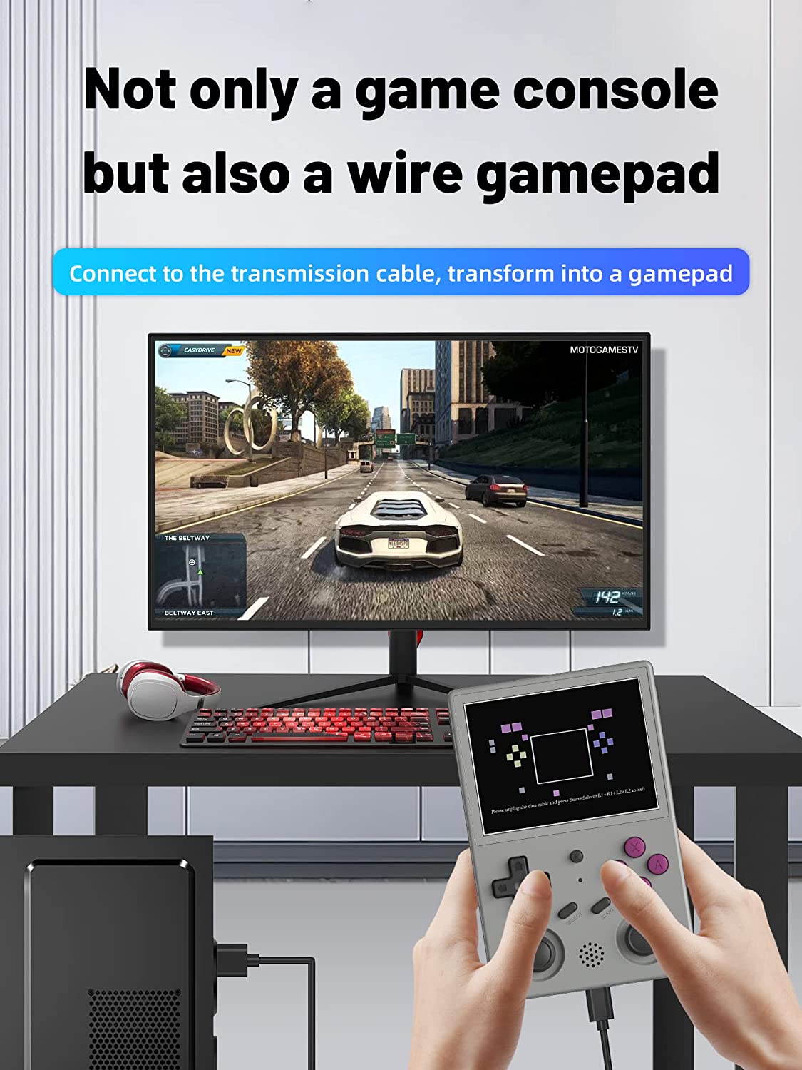 RG353V - Consola de juegos portátil de 3.5" visualización IPS de 640x480 CPU de alta resolución RK3566 Quad-Core OS Android 11 Linux 2G/64G+16G
