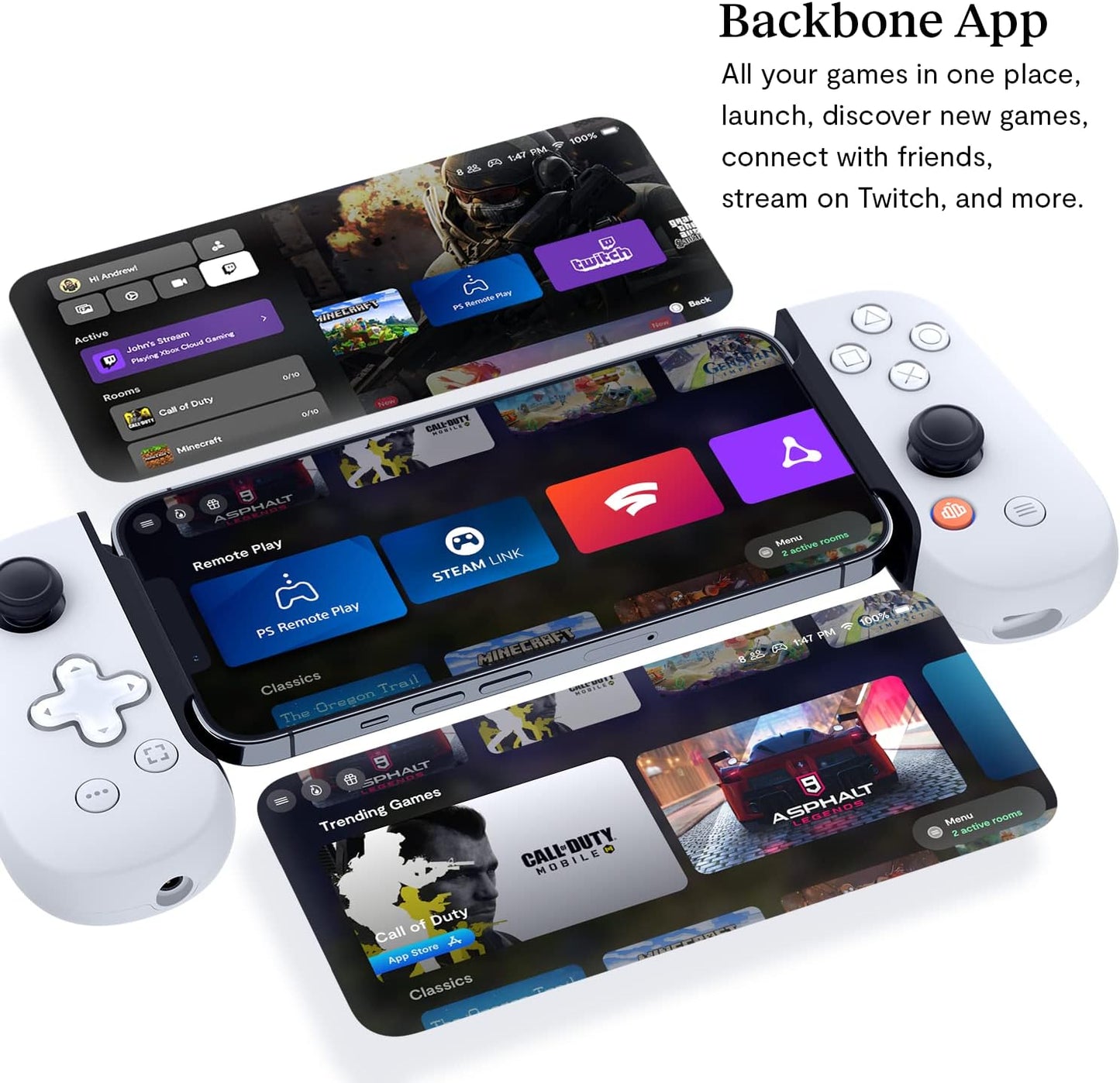 BACKBONE One Mobile Gaming Controller for iPhone [PlayStation Edition] - Enhance Your Gaming Experience on iPhone - Play Xbox, PlayStation, Call of Duty, Roblox, Minecraft, Genshin Impact & More