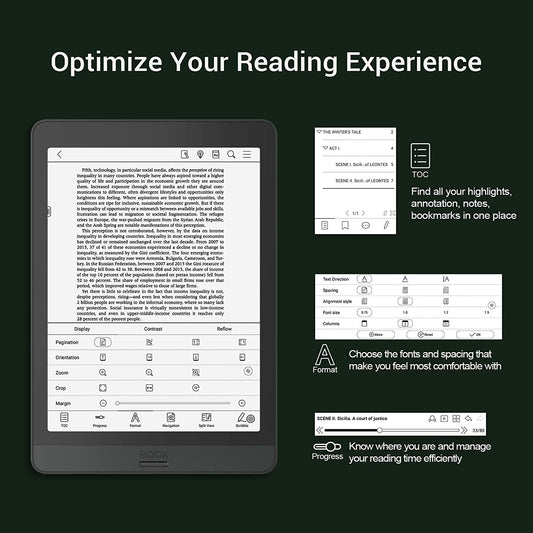 BOOX Nova3 7.8 ePaper, 300 DPI, luz frontal, Android 10 Digital Paper E Ink Bloc de notas