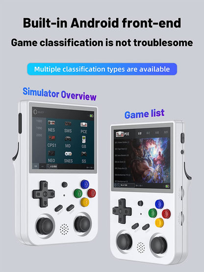 RG353V - Consola de juegos portátil de 3.5" visualización IPS de 640x480 CPU de alta resolución RK3566 Quad-Core OS Android 11 Linux 2G/64G+16G