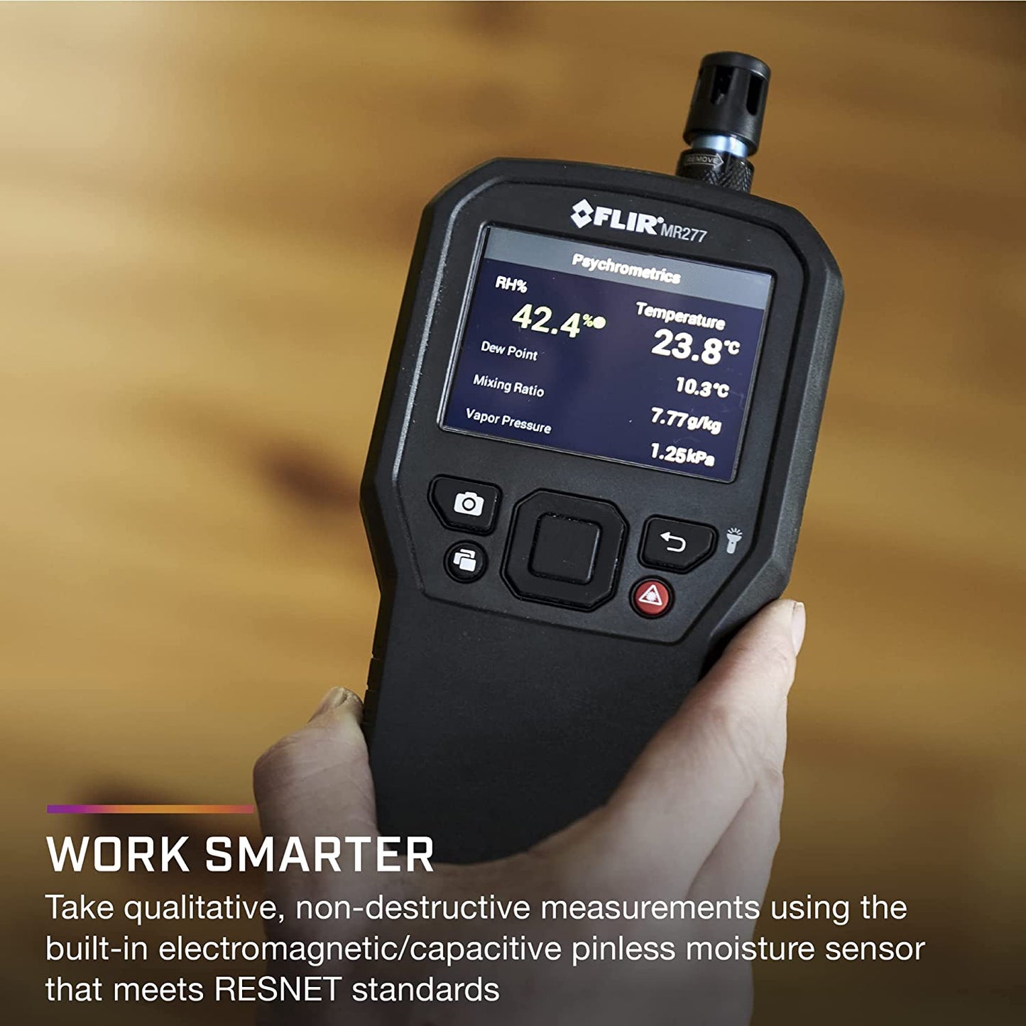 FLIR MR277 Medidor de humedad, cámara IR MSX e higrómetro para inspección de edificios