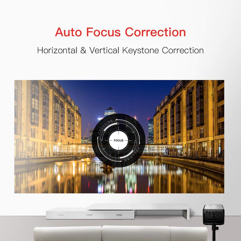 JMGO J6S Native 1080P Full HD 4K Projector with Android, 1100 ANSI lm, Auto Focus, Keystone Correction,DLP, Dolby, 3D, WiFi, Bluetooth Speaker, Smart Home Cinema Video Projector, 300" Picture