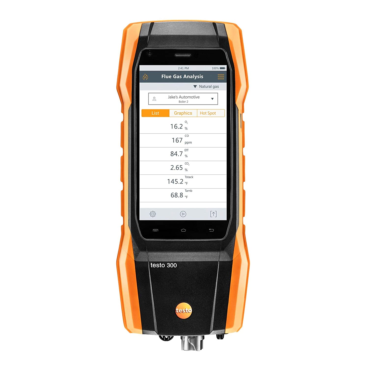 Kit analizador de combustión residencial y comercial testo 300 I con impresora bluetooth opcional I CO Meter para gases de combustión, proyecto, presión diferencial y niveles de CO ambiental de los sistemas de calefacción