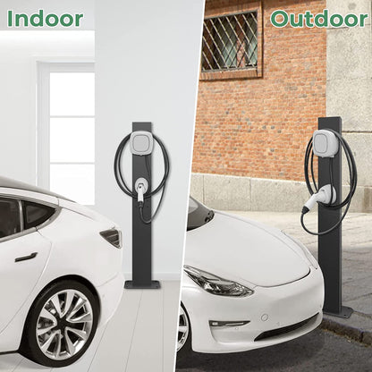 eMACROS Pedestal de conector de pared EVSE - Pedestal para estación de carga general de vehículos eléctricos montada
