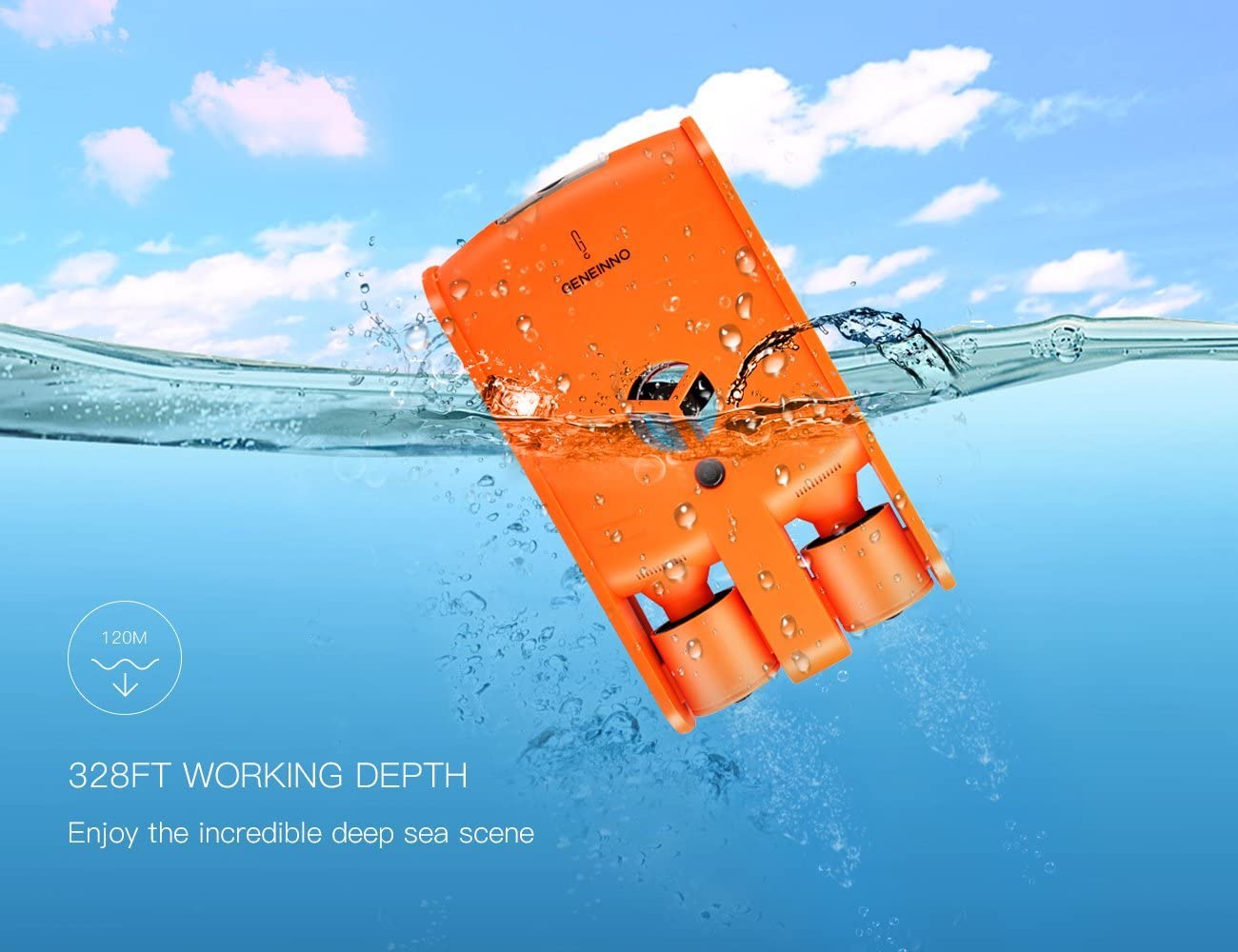328.1 ft Tether Drone submarino con cámara de acción 4K robot robot submarino cámara de vídeo detección submarino para descubrimiento, visualización, grabación, salvamento, búsqueda, pesca, arqueología