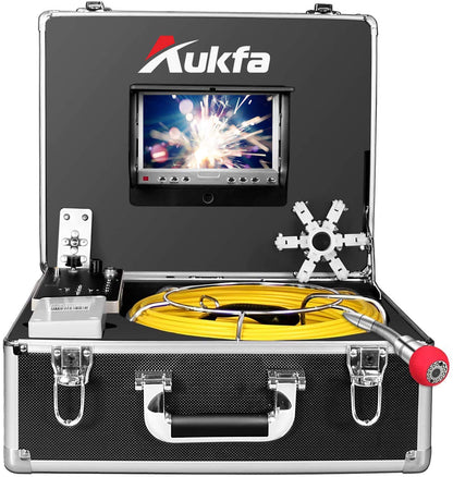 Cámara de alcantarillado endoscopio industrial cable de 164.0 ft, IP68 cable de serpiente sistema de vídeo monitor LCD de 7" (50M-DVR) 1000TVL Sony