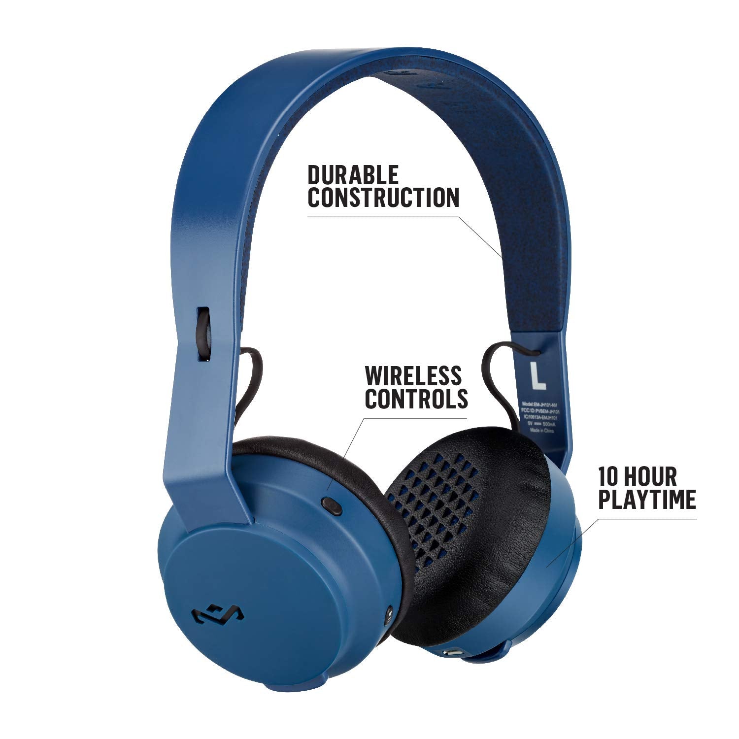House of Marley Rebel Wireless Bluetooth Over Ear Headphones with a Microphone