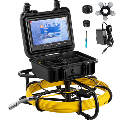 Mophorn Cámara de alcantarillado de 300 pies de tubería de inspección de tuberías de 9" a color LCD equipo de inspección de tuberías IP68 boroscopio endoscopio impermeable