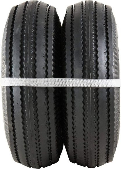 Marathon 2-Pack 4.10/3.50-4" Pneumatic (Air Filled) Hand Truck / All Purpose Utility Tires on Wheels, 2.25" Offset Hub, 5/8" Bearings