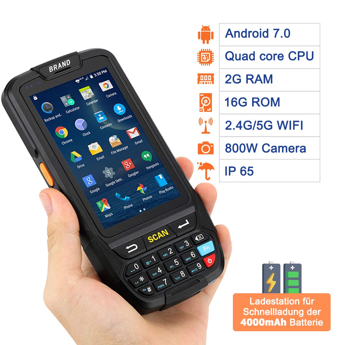 Android Scanner MUNBYN Rugged Handheld Mobile Terminal with Android 7.0