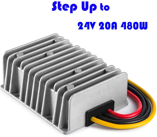 MGGi Waterproof DC/DC Converter 12V Step Up to 24V, Boost Converter 20A 480W Voltage Regulator, Power Adapter Voltage Booster,Power Supply Module Boost Transformer for Car Truck Vehicle Boat