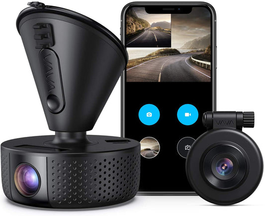 Dual Dash cam | VAVA Dual 1920x1080P FHD | Front and Rear dash camera | 2560x1440P Single Front| for cars with Wi-Fi | Night Vision | Parking Mode | G-sensor | WDR | Loop recording| Support 128GB Max