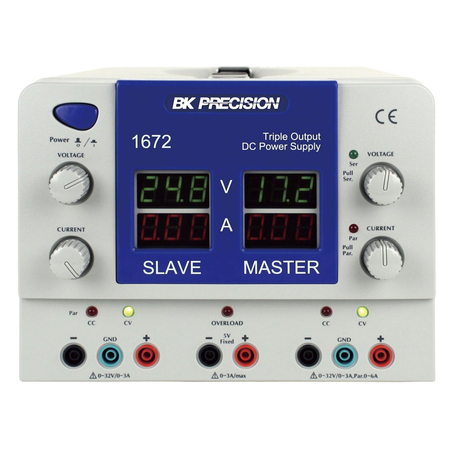 B & K, Precision triple-output lineal DC fuente de alimentación con visualización LED de cuádruple 1672