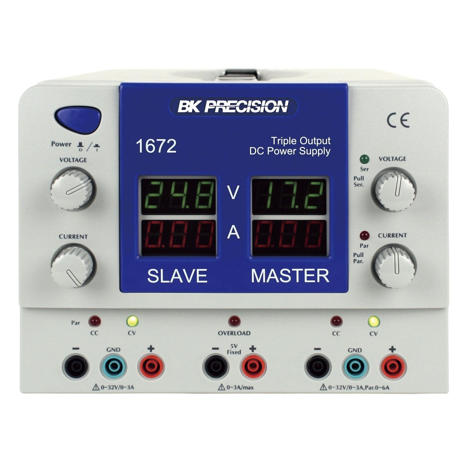 B & K, Precision triple-output lineal DC fuente de alimentación con visualización LED de cuádruple 1672