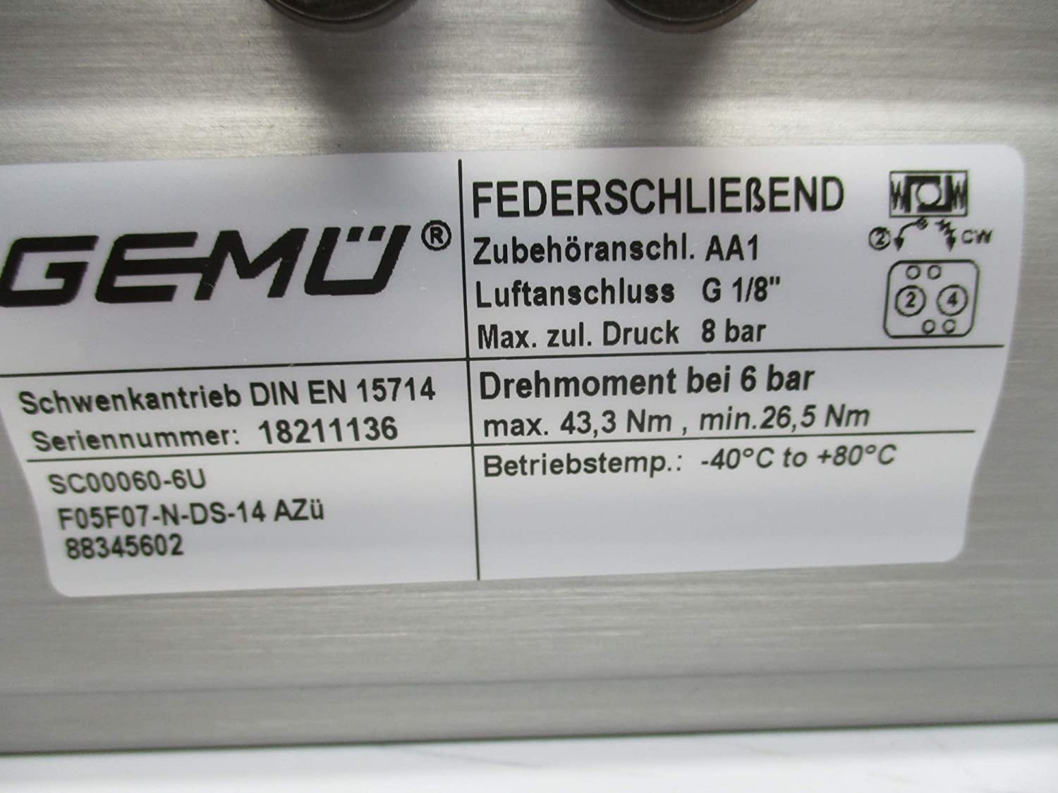 GEMU F05/F07-N-DS-14 88345602 NSNP