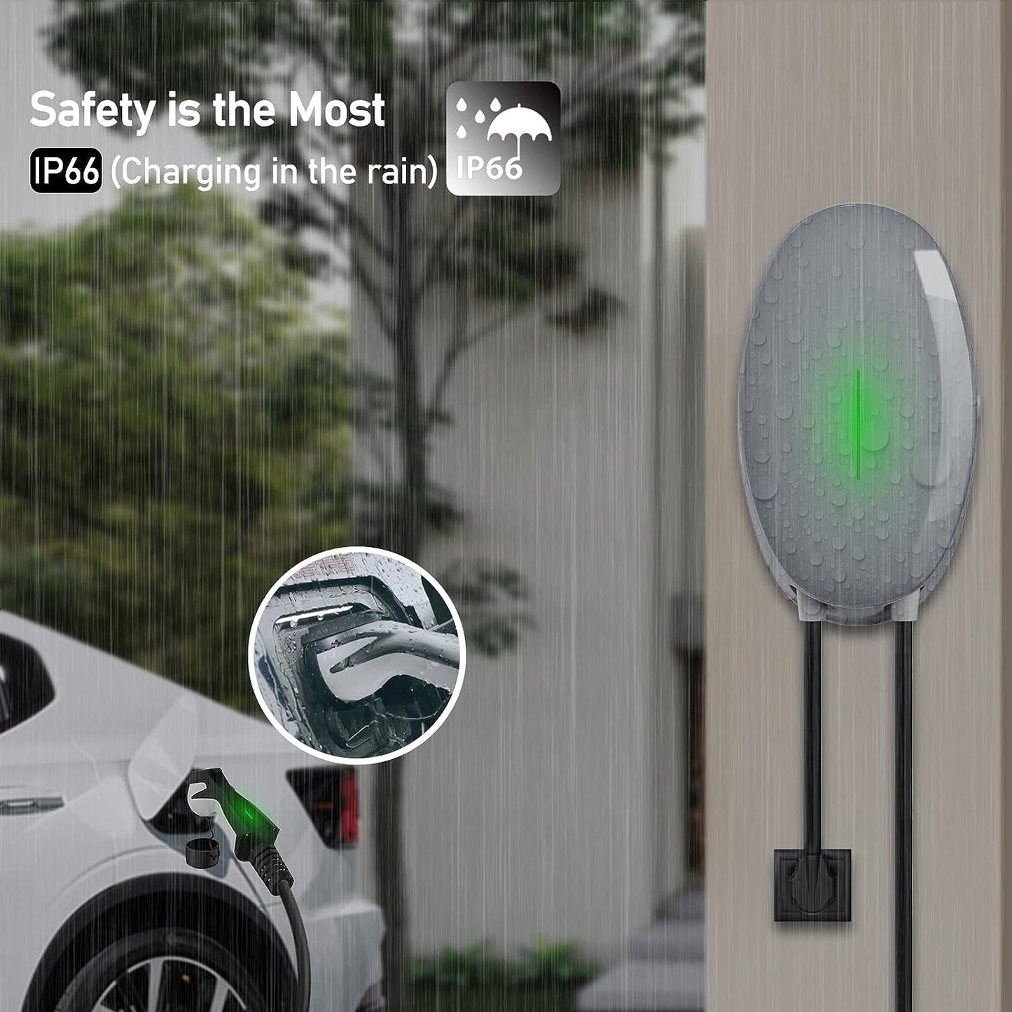 WISSENERGY - Cargador eléctrico de 40 A EV nivel 2 para coche, 220 V-240 V, 8,8 KW WSDD054 para interiores y exteriores NEMA 14-50 EV conector J1772 (40 A, NEMA 14-50)