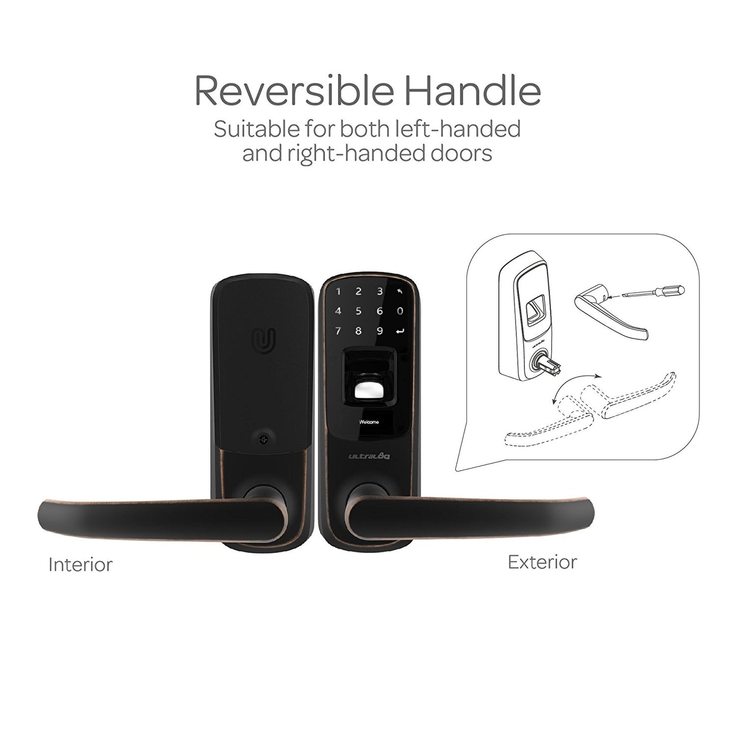 Ultraloq UL3 BT Bluetooth Enabled Fingerprint and Touchscreen Keyless Smart Lock (Satin Nickel)