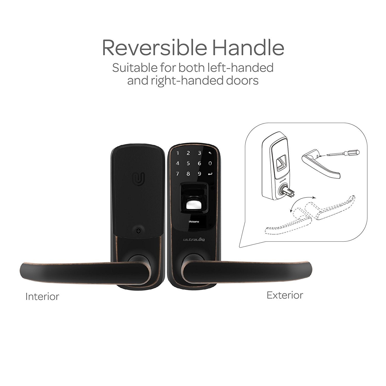 Ultraloq UL3 BT Bluetooth Enabled Fingerprint and Touchscreen Keyless Smart Lock (Satin Nickel)