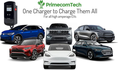 PRIMECOM.TECH - Estación de carga inteligente para vehículos eléctricos de nivel 2, 220 voltios para Tesla y todas las marcas EV de 30 pies de longitud (30 pies, NEMA 14-50p)