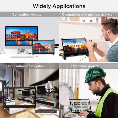 Raspberry Pi Touchscreen Monitor, 7'' HDMI Touch Screen Display IPS 1024x600 with Prop Stand Built-in Dual Speakers HDMI 2.0 Plug and Play FPC for Raspberry Pi 4 3 2 Zero B+ Model B Xbox PS4 iOS Win