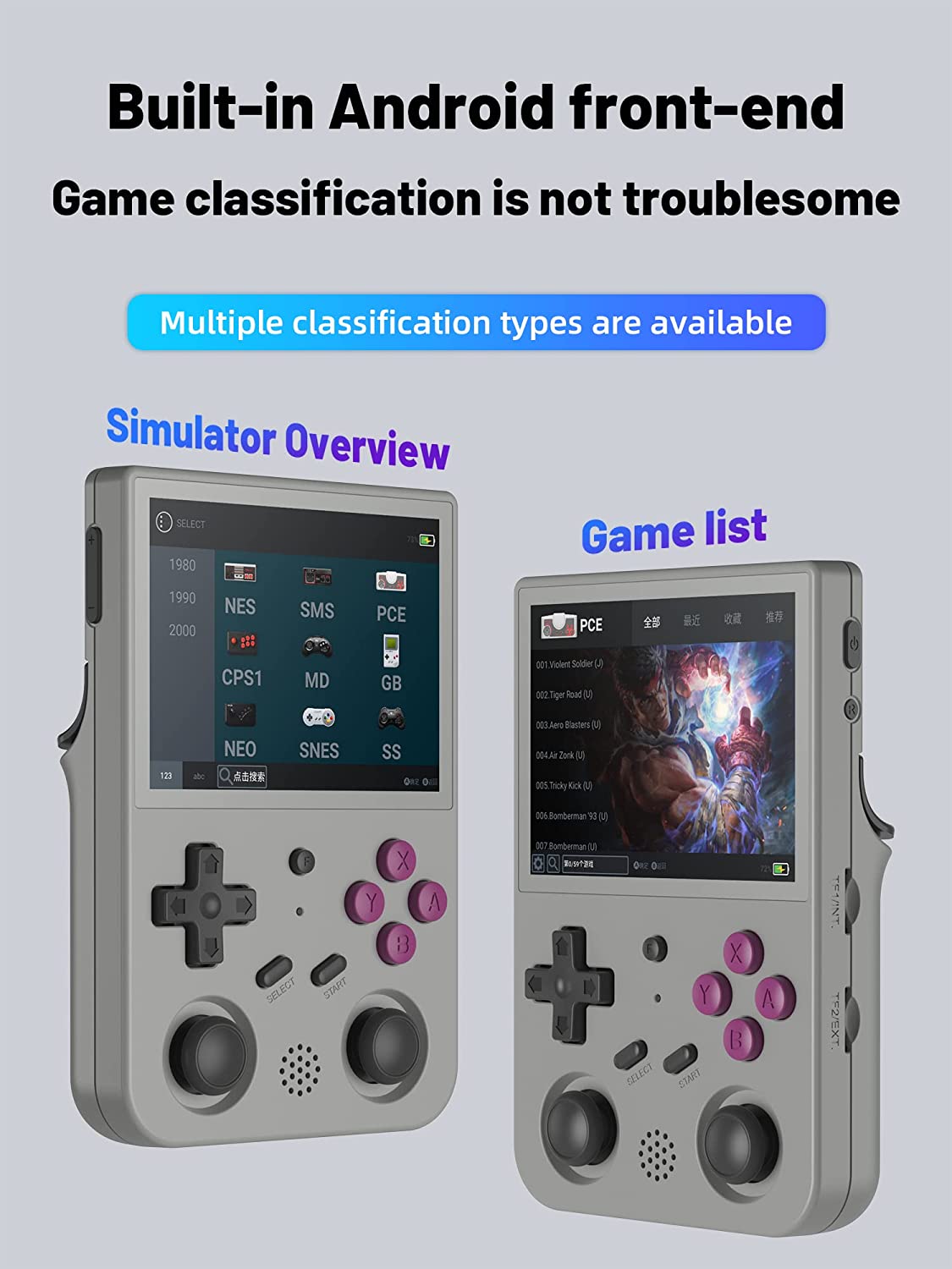 RG353V - Consola de juegos portátil de 3.5" visualización IPS de 640x480 CPU de alta resolución RK3566 Quad-Core OS Android 11 Linux 2G/64G+16G