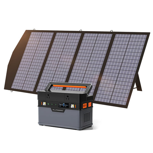 Generador solar de 700 W con panel solar incluido, estación de energía portátil de 606 Wh con panel de 140 W, múltiples tomas de corriente para campamento, emergencia, batería de 12 V ‎AP-SS-007