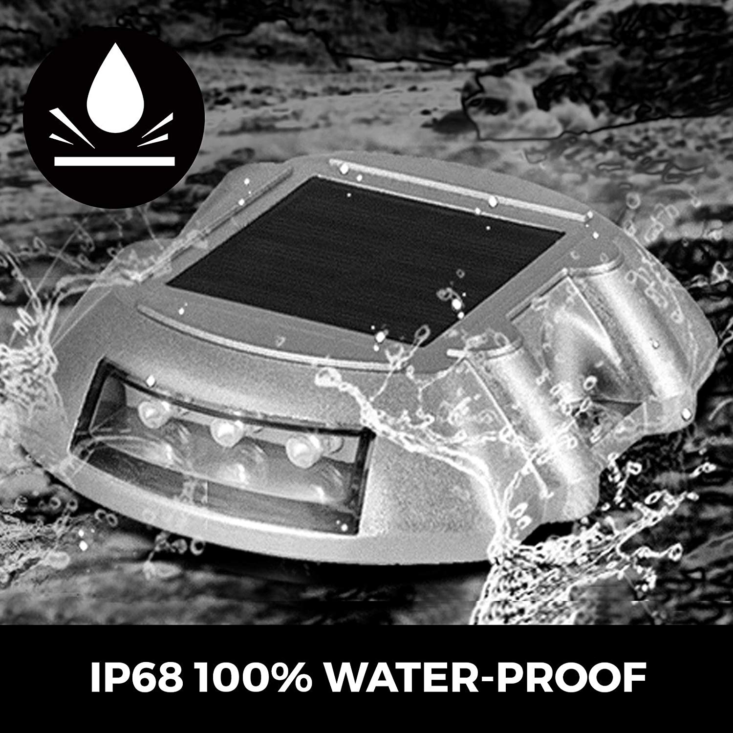 Happybuy Driveway Lights 12-Pack Solar Driveway Lights Bright White Solar Deck Lights Outdoor Waterproof Wireless Dock Lights 6 LEDs for Deck Dock Driveway Path Warning Garden Walkway Sidewalk Steps