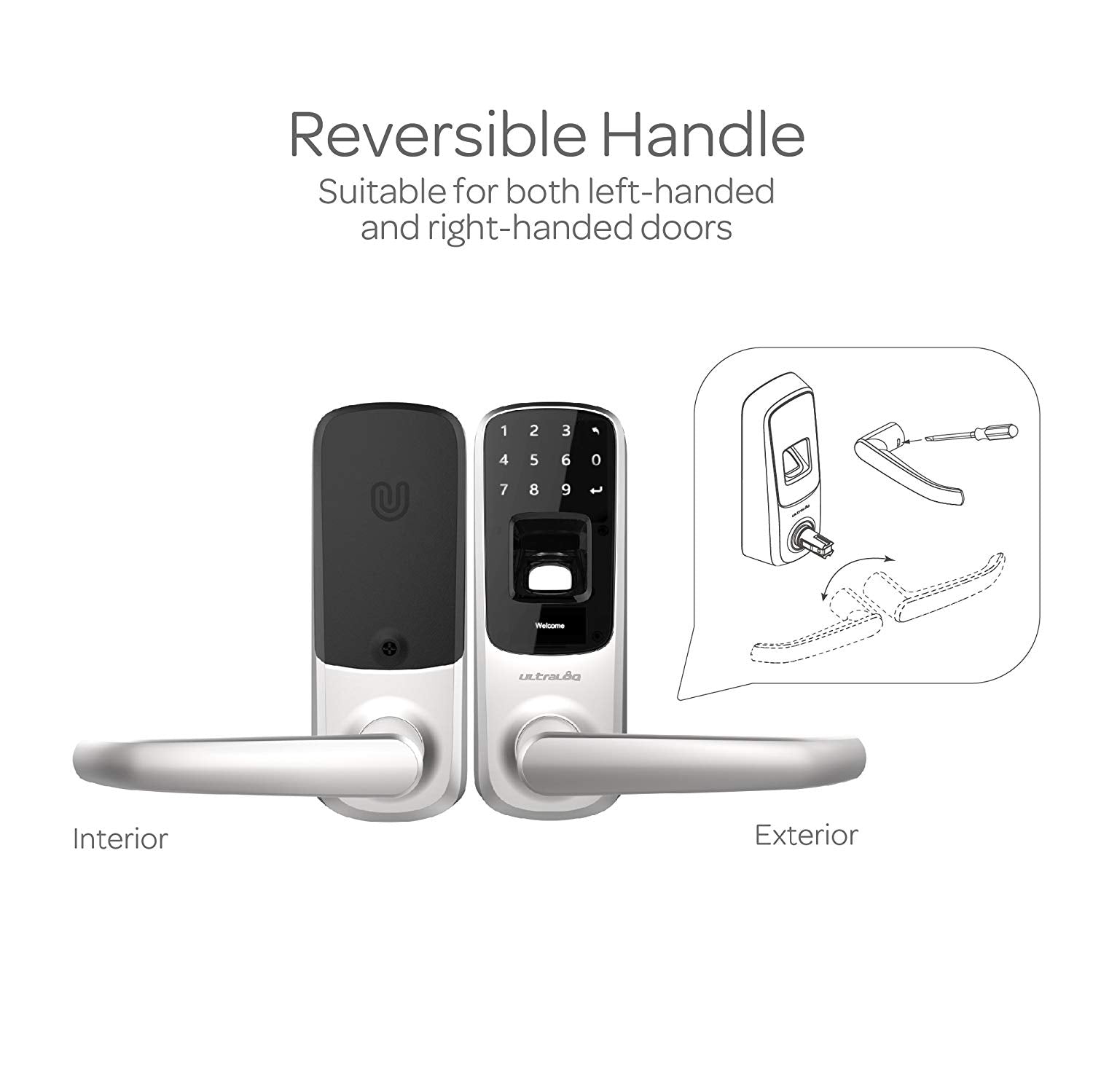 Ultraloq UL3 BT Bluetooth Enabled Fingerprint and Touchscreen Keyless Smart Lock (Satin Nickel)