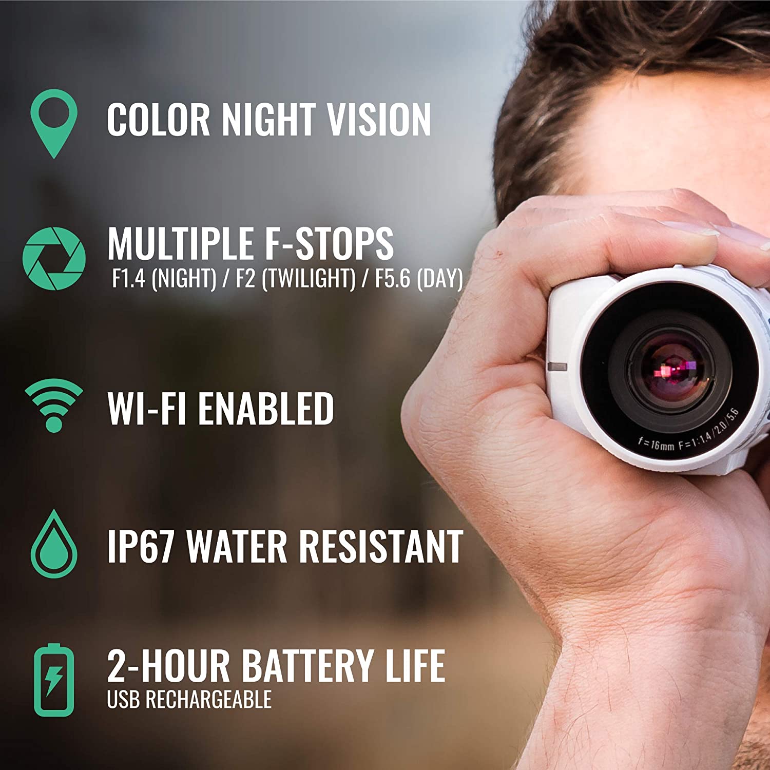 SiOnyx Aurora Sport I - Cámara de visión nocturna digital a todo color (visión nocturna infrarroja monocular) I Ultra baja luz con sensor IR tecnología I resistente al agua (IP67) WiFi habilitado y lapso de tiempo