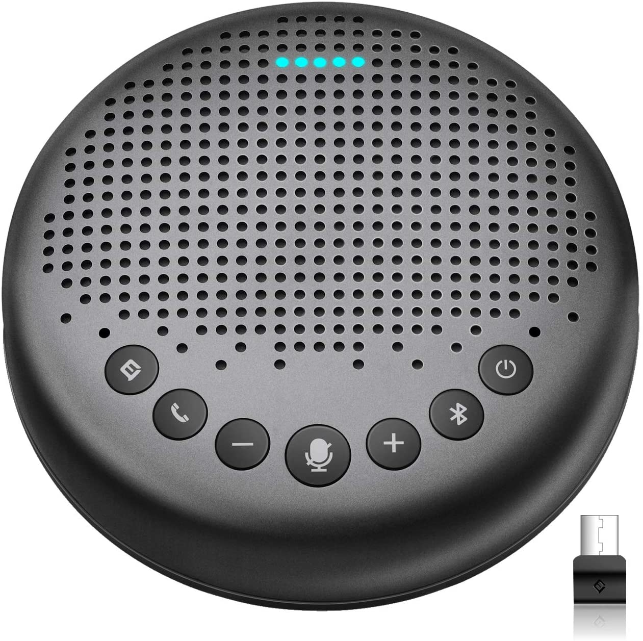 eMeet Bocina Bluetooth Luna con micrófono con algoritmo de reducción de ruido con Dongle Altavoz USB recepción de voces de 360° para 8 personas