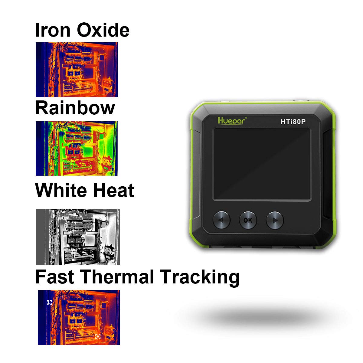 Pocket-Sized IR Thermal Imager, Huepar 80 x 60 Infrared Resolution Thermal Imaging Camera Measurement Range 14°F~752°F with 76800 Pixels Display, Temperature Tracking & Adjustable Emissivity HTi80P