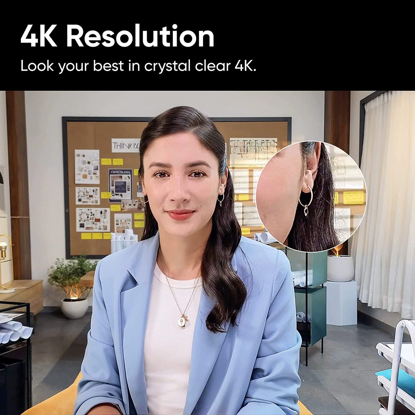 insta360 Link - Cámara web PTZ 4K con sensor de 1/2", seguimiento de IA, control de gestos, HDR, micrófonos con cancelación de ruido, modos especializados, cámara web para laptop, cámara de video para videollamadas, transmisión en vivo