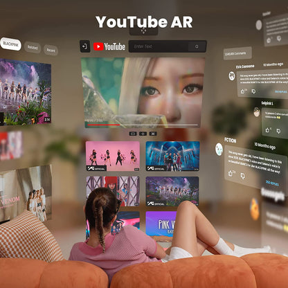 Nreal Gafas Air AR, gafas inteligentes con enorme teatro virtual Micro-OLED de 201" juego en PC/Android/iOS NR-7100RGL