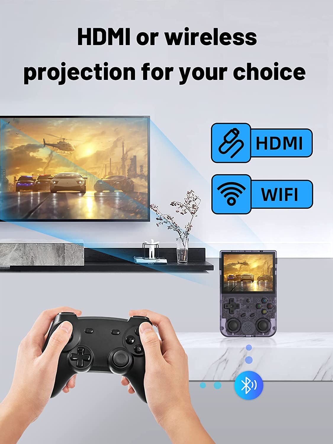 RG353V - Consola de juegos portátil de 3.5" visualización IPS de 640x480 CPU de alta resolución RK3566 Quad-Core OS Android 11 Linux 2G/64G+16G