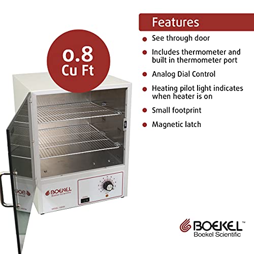 Boekel 132000 Incubadora analógica económica, puerta transparente, 0.8 pies cúbicos Volumen de cámara, 115V