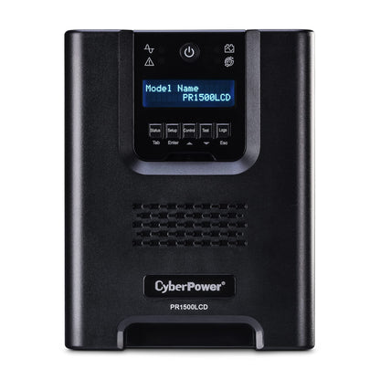 CyberPower, torre pequeña de suministro ininterrumpido de energía con LCD, onda senoidal, aplicación inteligente 1500VA Negro