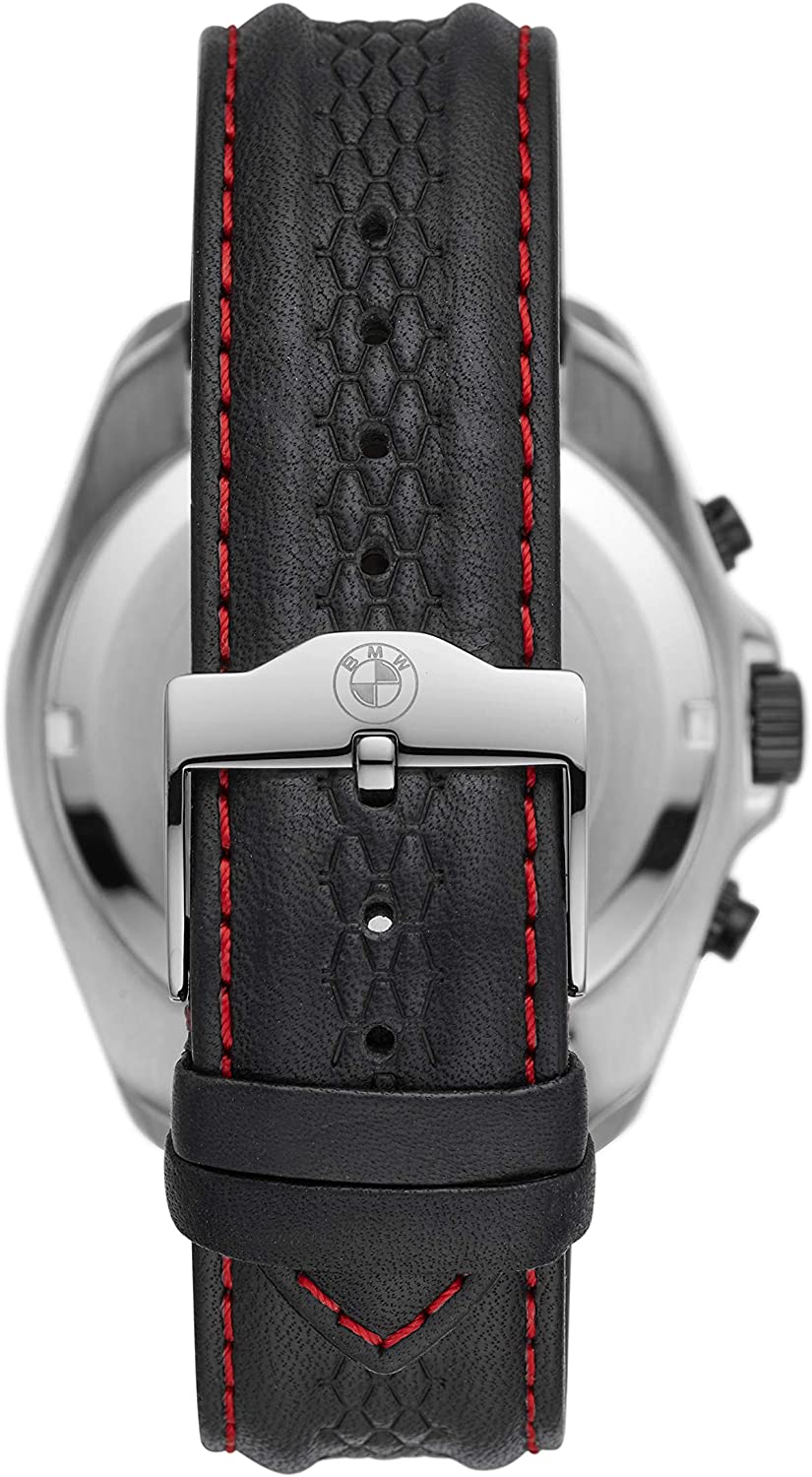 BMW - Reloj de cuero para hombre, color negro (modelo: BMW7006)