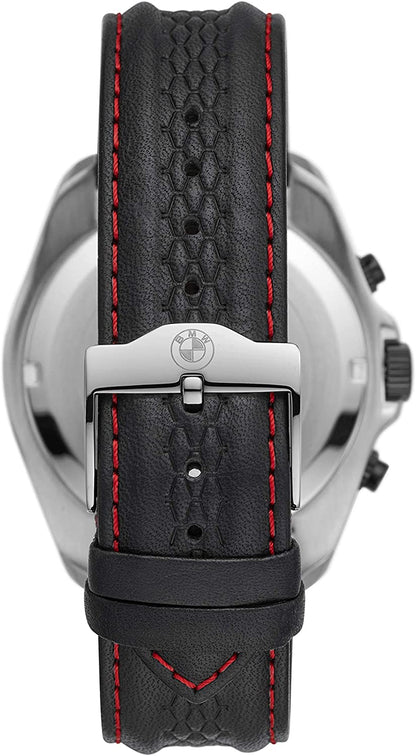 BMW - Reloj de cuero para hombre, color negro (modelo: BMW7006)