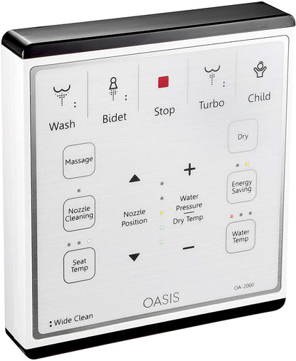 Oasis by Bio Bidet | Bidet Smart Toilet Seat in Round White with Stainless Steel Self-Cleaning Nozzle, Nightlight, Turbo Wash, Oscillating, and Fusion Warm Water Technology with Wireless Remote