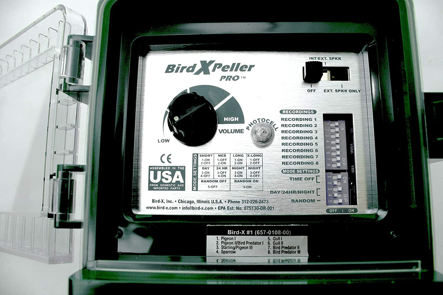 Bird-X BirdXPeller Pro - Repelente electrónico de pájaros para Palomas, Estrellas, chispas, anteojos, Versión 2 BXP-PRO 2