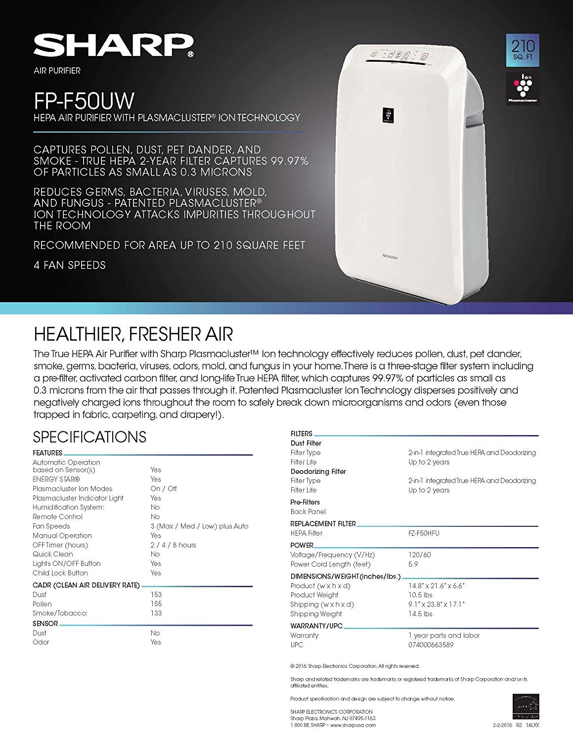 Sharp Dual Action Air Purifier