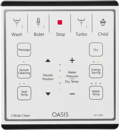 Oasis by Bio Bidet | Bidet Smart Toilet Seat in Round White with Stainless Steel Self-Cleaning Nozzle, Nightlight, Turbo Wash, Oscillating, and Fusion Warm Water Technology with Wireless Remote