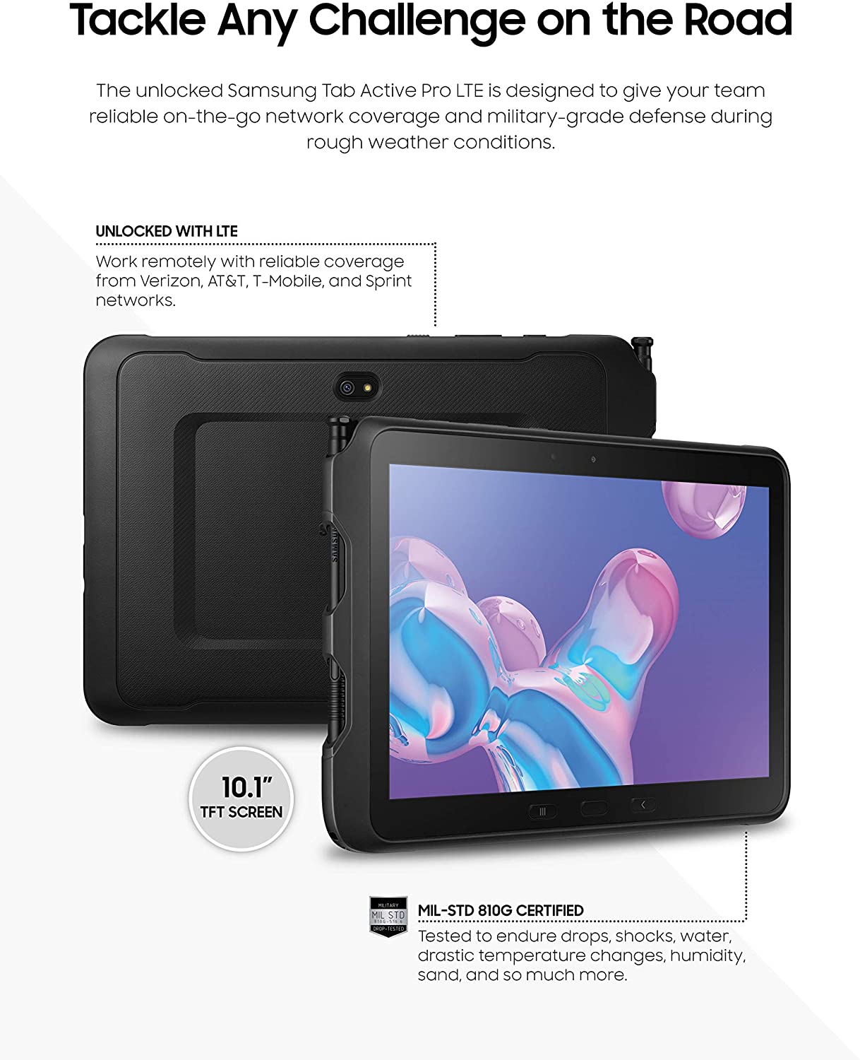 Samsung Galaxy Tab Active Pro 10.1", 64 GB Wifi, Negro