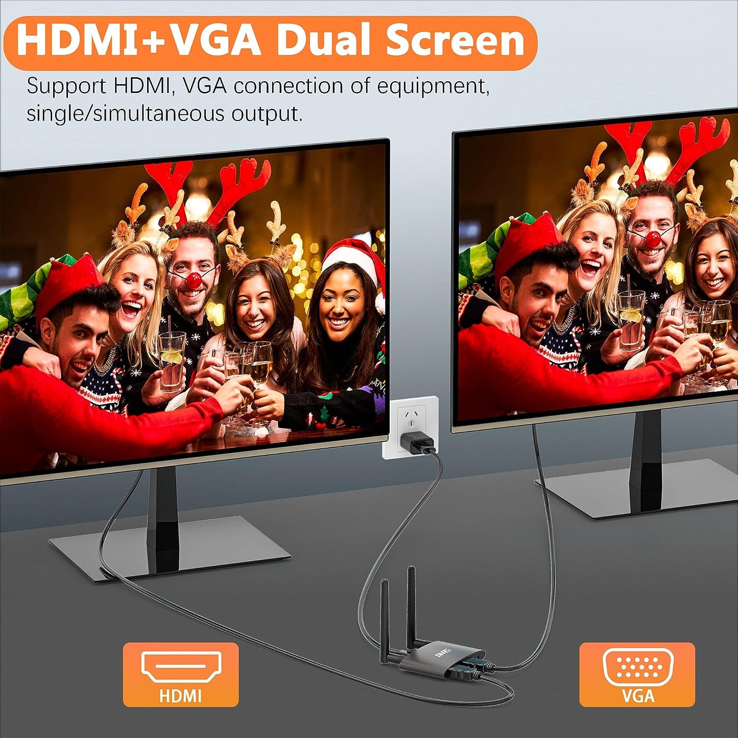 Transmisor y receptor HDMI inalámbrico 4K, TIMBOOTECH inalámbrico HDMI de 165 pies/50 m de largo alcance de transmisión de video/audio desde PC, portátil a HDTV, monitor, proyector, HDMI inalámbrico 5G para TIKTOK/Neflix/conferencias BBUSTIMHDMIDONGLE