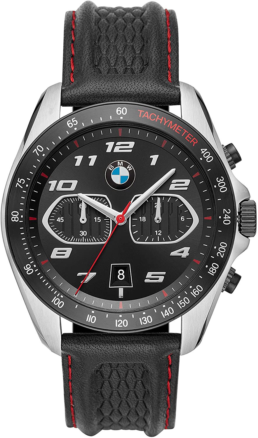 BMW - Reloj de cuero para hombre, color negro (modelo: BMW7006)