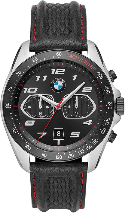 BMW - Reloj de cuero para hombre, color negro (modelo: BMW7006)