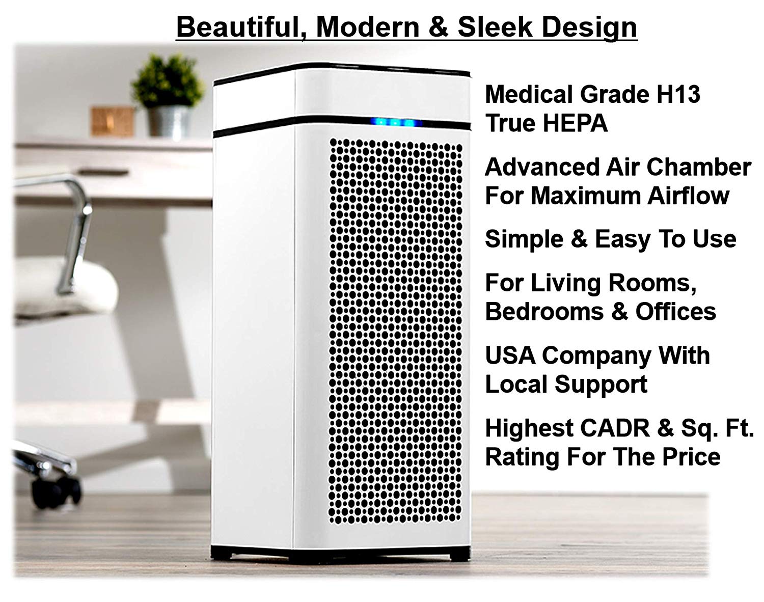 Medify MA-40 Medical Grade True HEPA (H13 99.97%) Air Purifier That Easily Covers 800 Sq. Ft. 